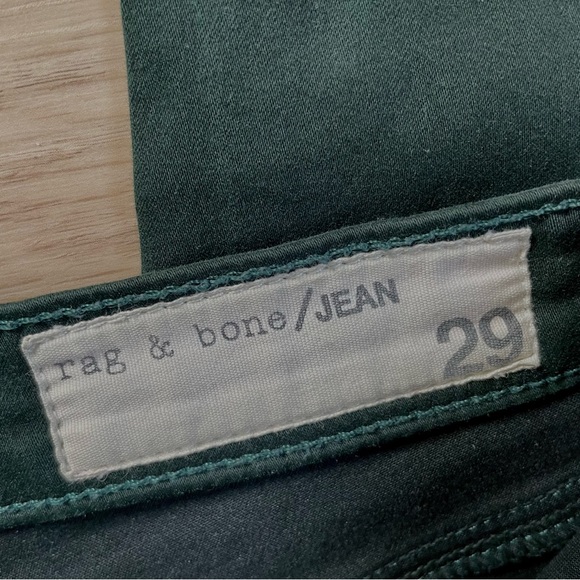 Rag & Bone Dark Green Scarab The Twill Legging Skinny Jeans Size 29 EUC - Picture 11 of 13